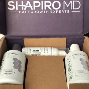 Shapiro md shampoo, conditioner, and leave in foam